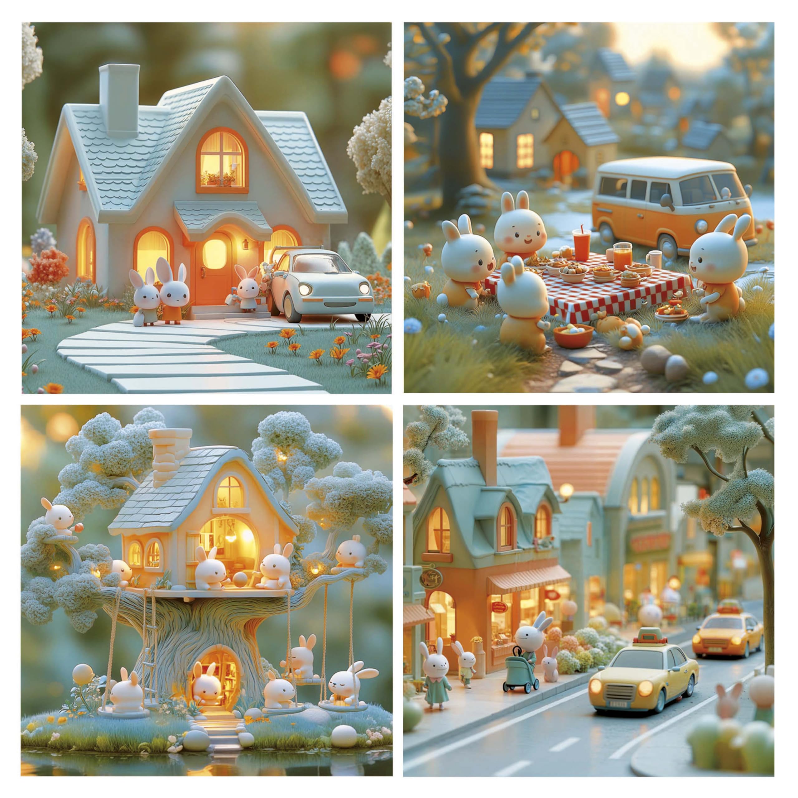 educa-stadt-der-hasen-4-in-1-kinderpuzzle-ab-3-jahren image 3