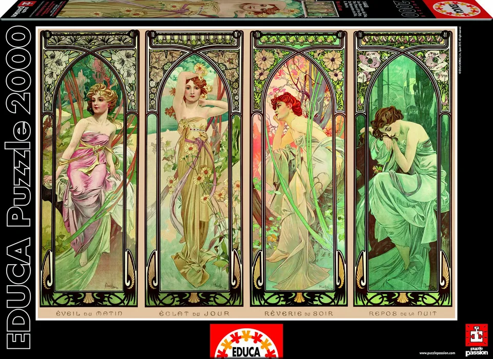 educa-vier-tageszeiten-mucha-puzzle-2000-teile image 1