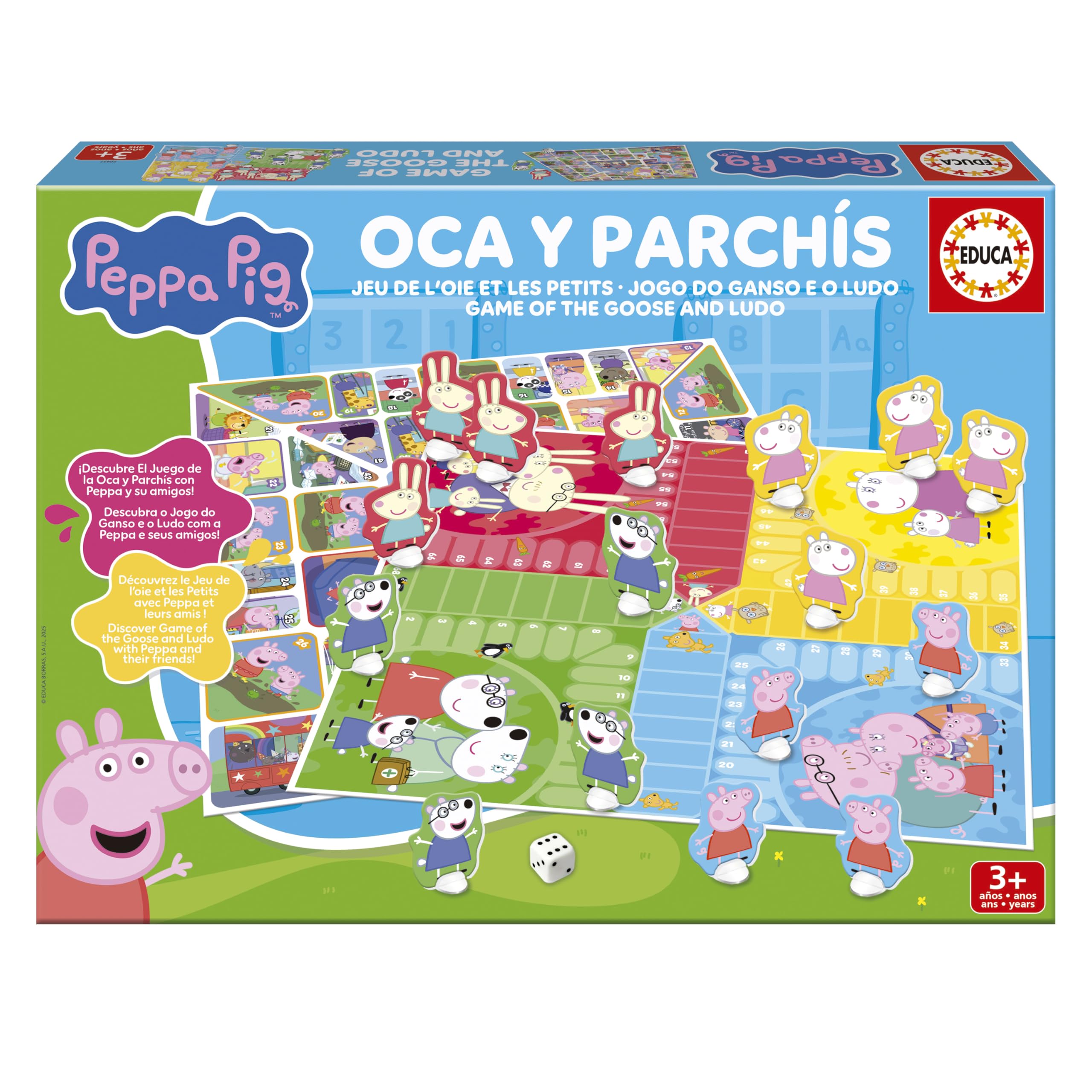 educa-peppa-wutz-20437-brettspiel-2-in-1-g-nsespiel-ludo-ab-4j image 1