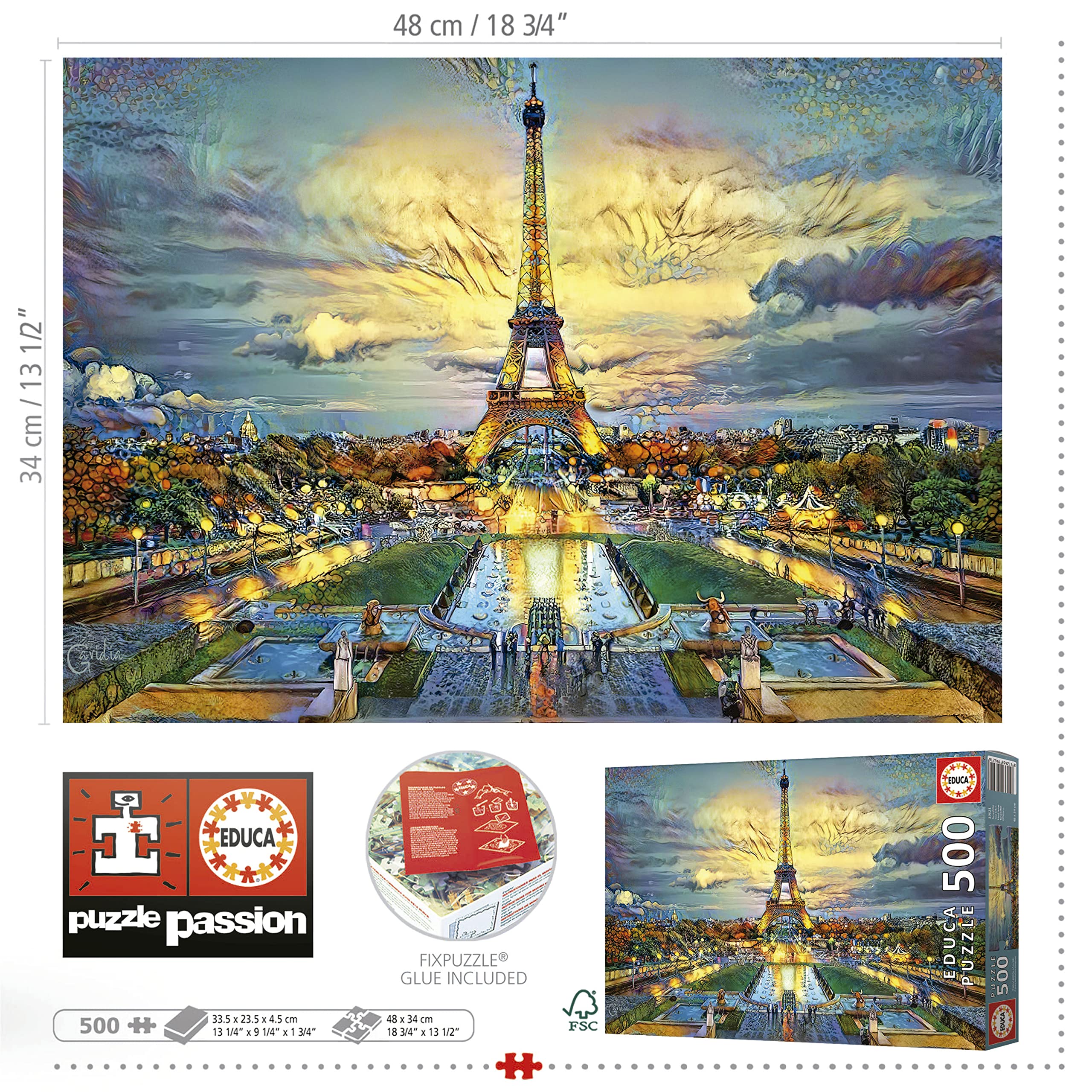 educa-19621-eiffelturm-500-teile-puzzle-paris-gavidia-48x34 image 3