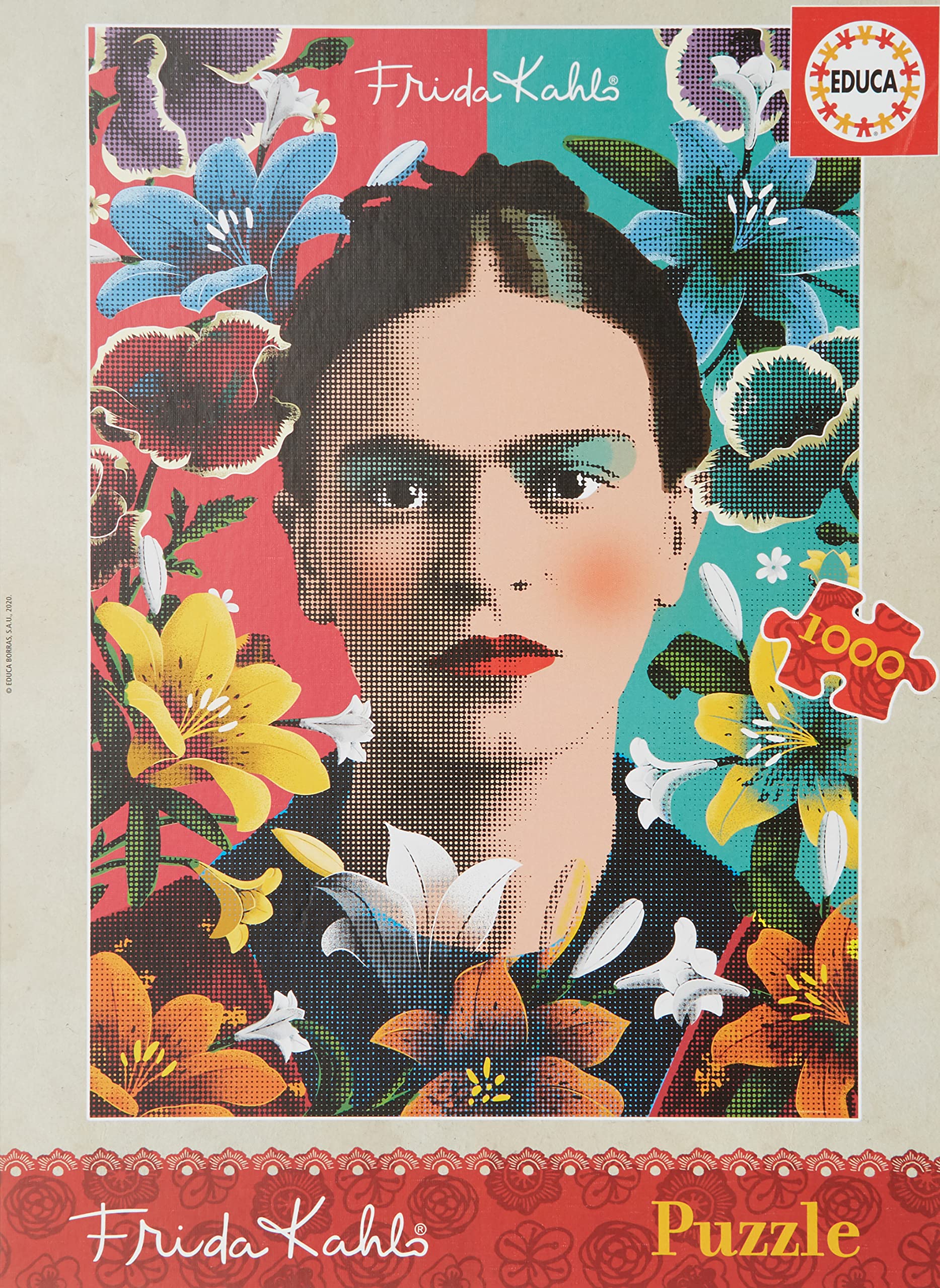 educa-18493-frida-kahlo-puzzle-1000-teile-kunst image 3