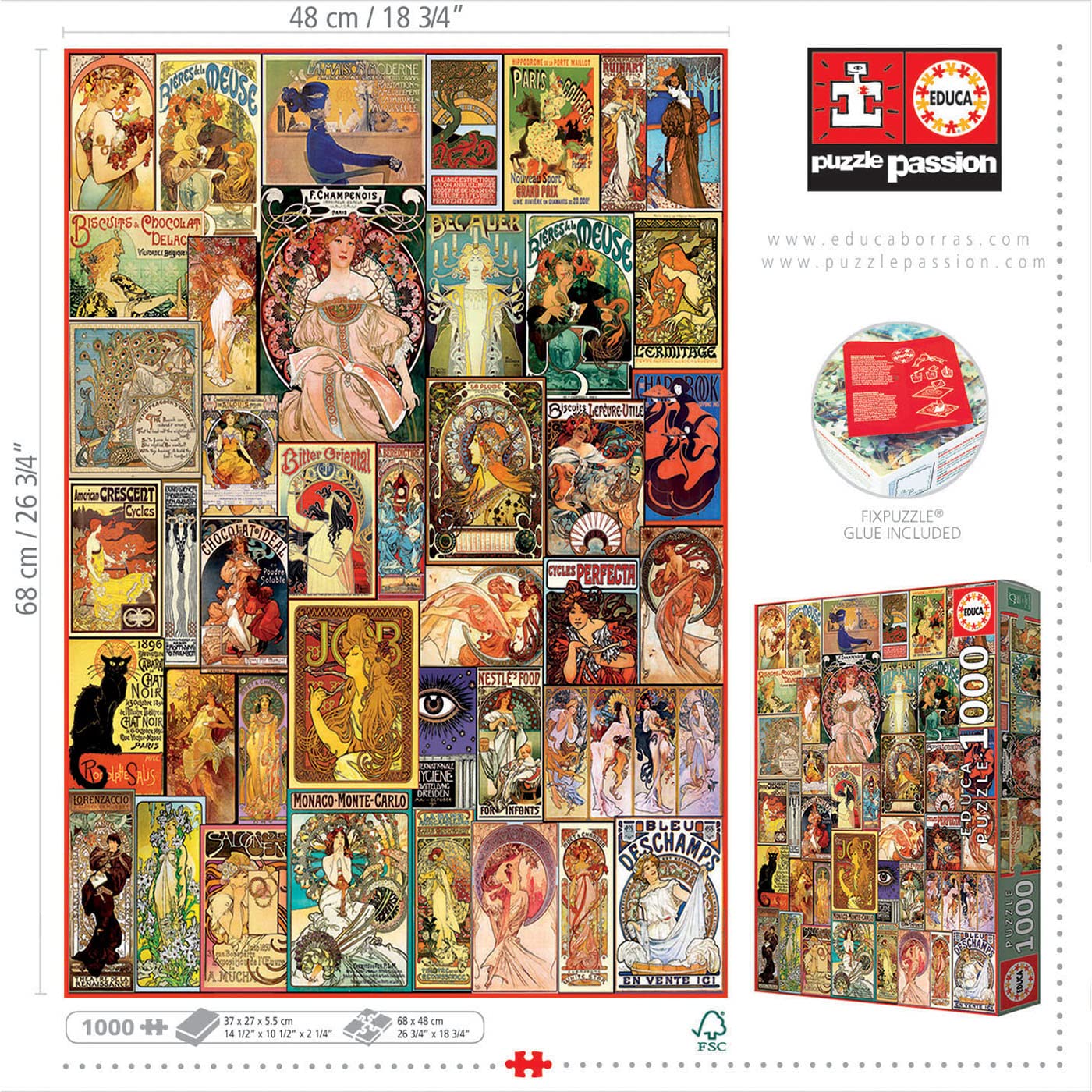 educa-jugendstil-collage-art-nouveau-puzzle-1000-teile-19258 image 3