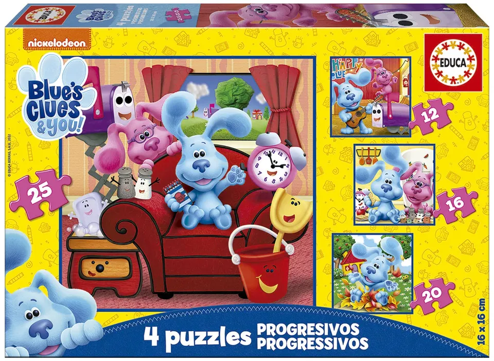 educa-blue-s-clues-you-4-in-1-kinderpuzzle-12-25-teile image 1