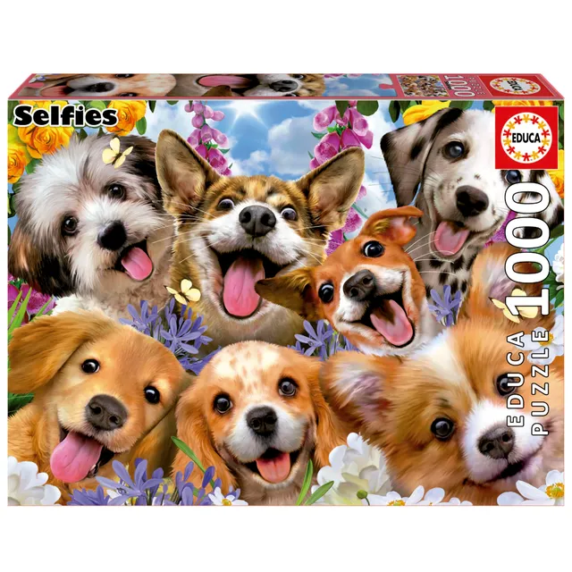 educa-welpen-selfie-19931-puzzle-1000-teile-hunde-howard-robinson image 1