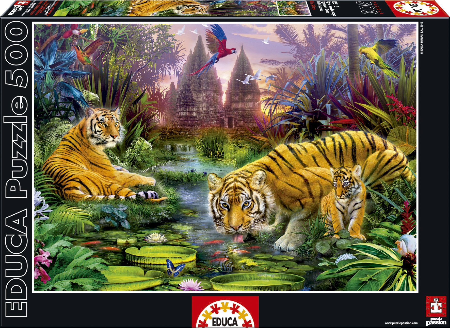 educa-15516-tiger-am-fluss-puzzle-500-teile-tiermotiv image 1