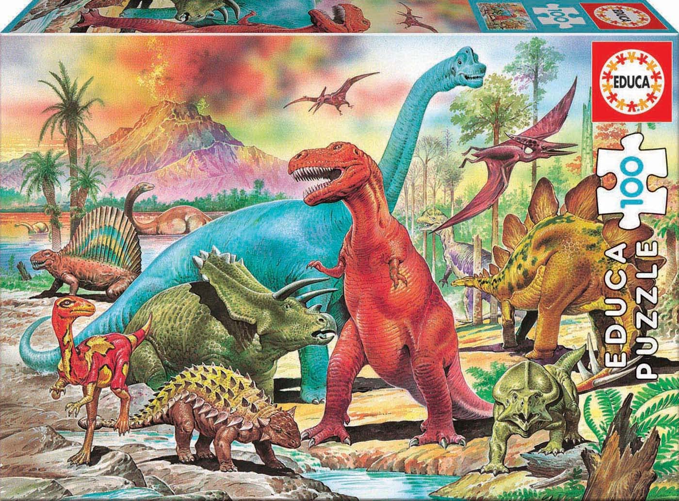 educa-kinderpuzzle-dinosaurier-100-teile-t-rex-ab-6-jahren image 1
