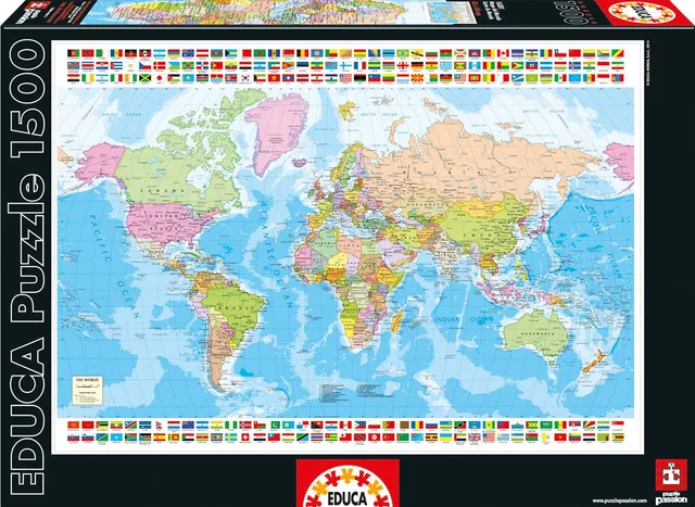 educa-16301-weltkarte-puzzle-1500-teile-mit-kleber image 1