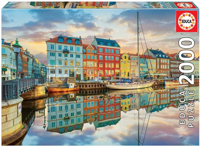 educa-19278-kopenhagener-hafen-puzzle-2000-teile-sonnenuntergang image 1