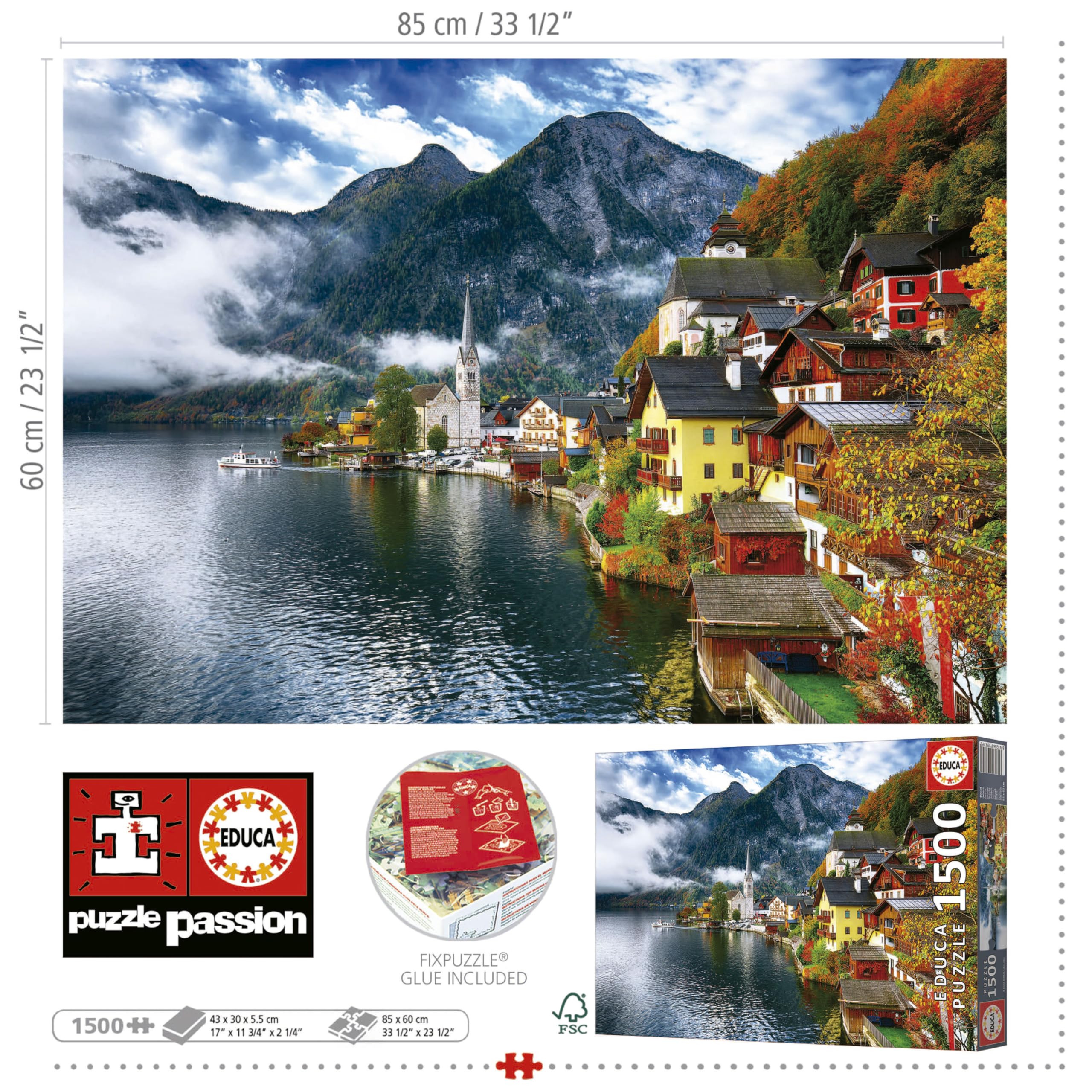 educa-19939-hallstatt-puzzle-1500-teile-85x60-sterreich image 3