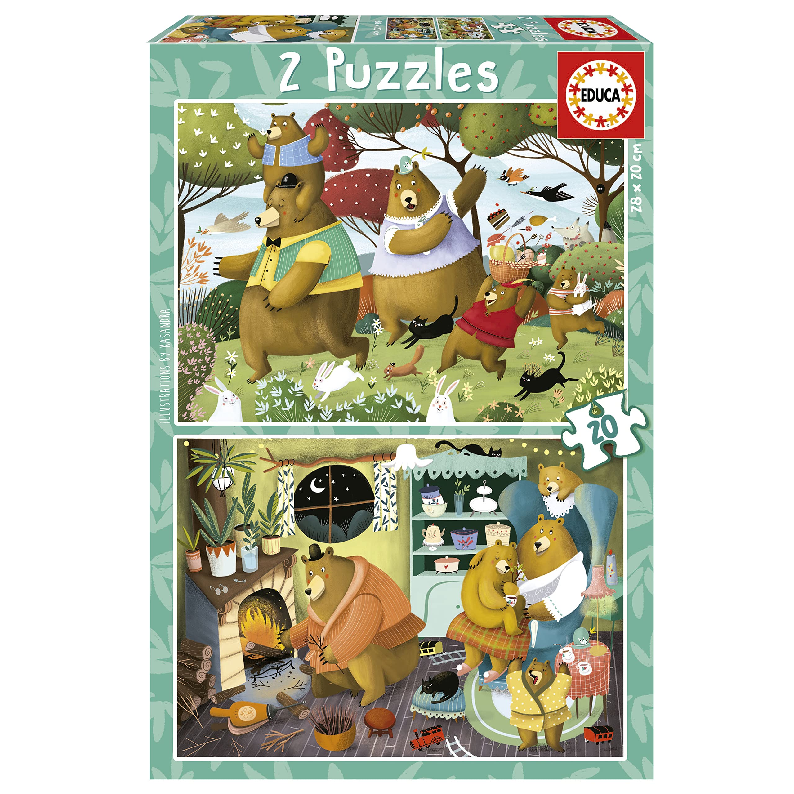 educa-19686-waldgeschichten-kinderpuzzle-2x20-teile-ab-3-j image 1