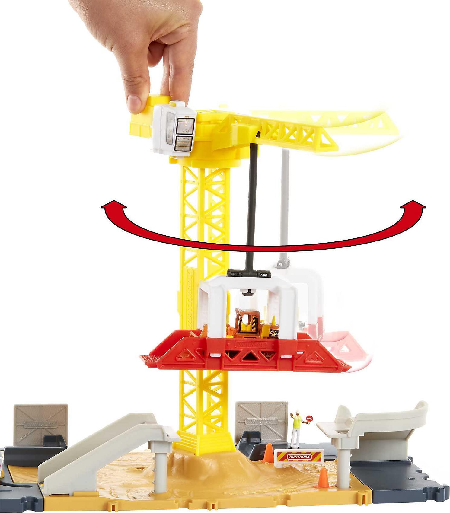 matchbox-action-drivers-hdl33-baustellen-spielset-mit-bulldozer image 3