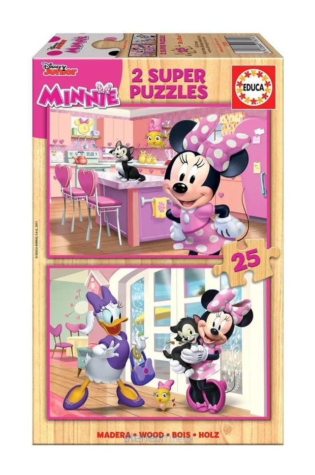 educa-minnie-17625-holzpuzzle-2x25-teile-ab-3-jahren image 1