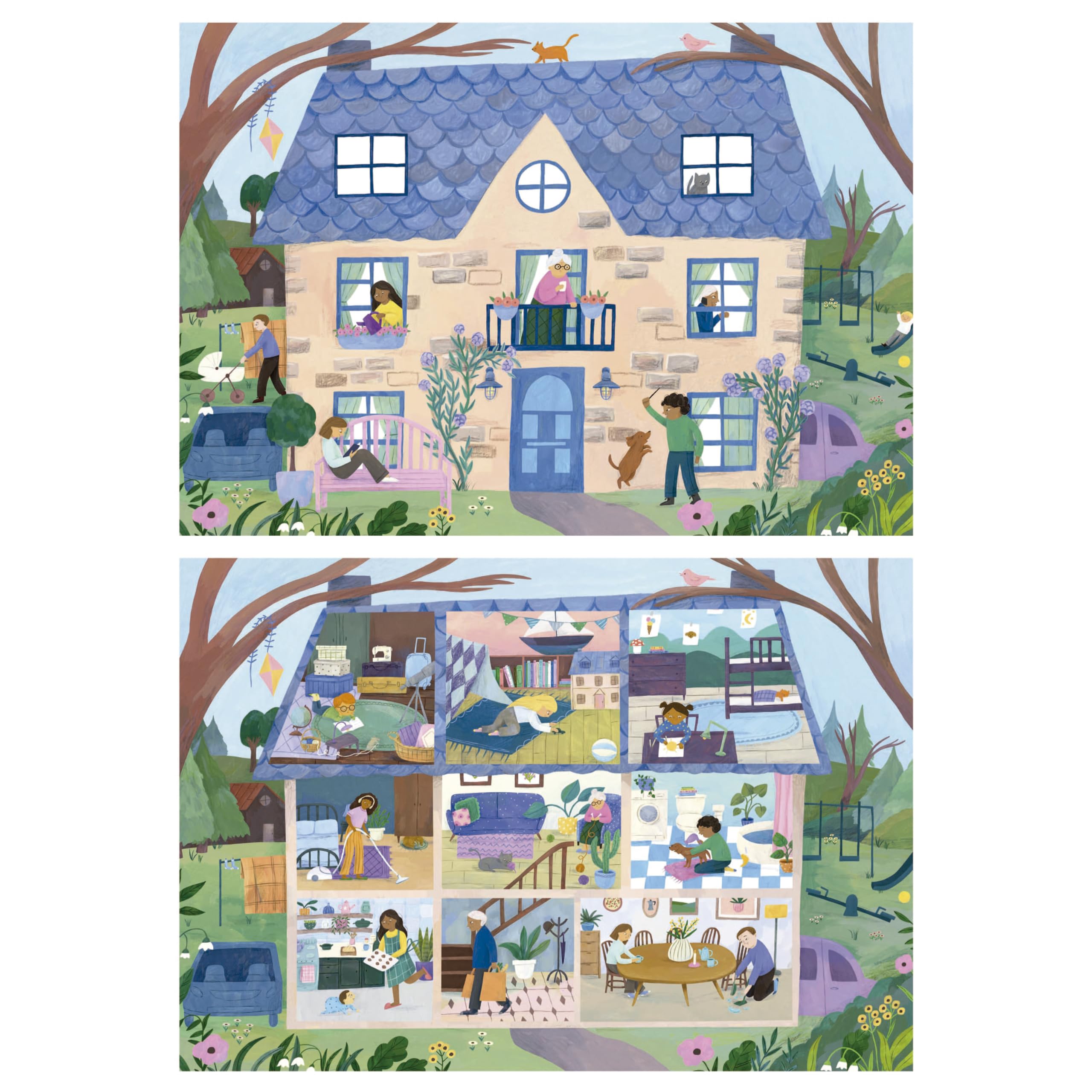 educa-zuhause-19957-kinderpuzzle-2x100-teile-ab-6-jahren image 2