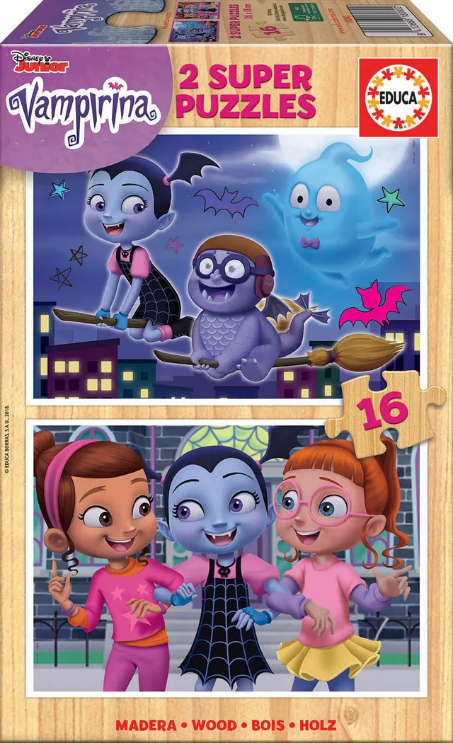 educa-vampirina-puzzle-2x16-teile-disney-tiere-ab-3-jahre image 1