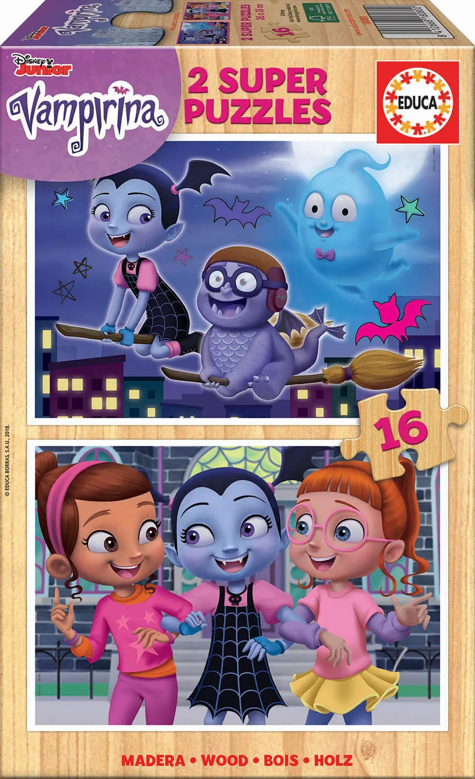 educa-vampirina-puzzle-2x16-teile-disney-tiere-ab-3-jahre image 1
