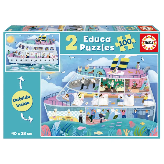 educa-boot-kinderpuzzle-2x100-teile-ab-6-jahren-meer image 1