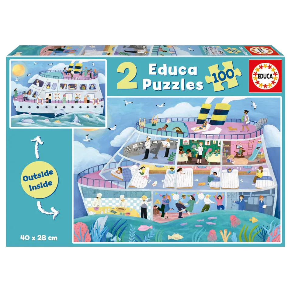 educa-boot-kinderpuzzle-2x100-teile-ab-6-jahren-meer image 1