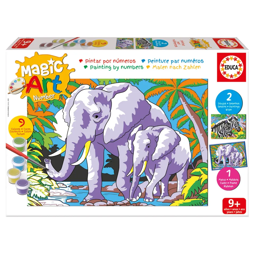 educa-magic-art-number-20301-wilde-tiere-malen-nach-zahlen-ab-9-jahren image 1