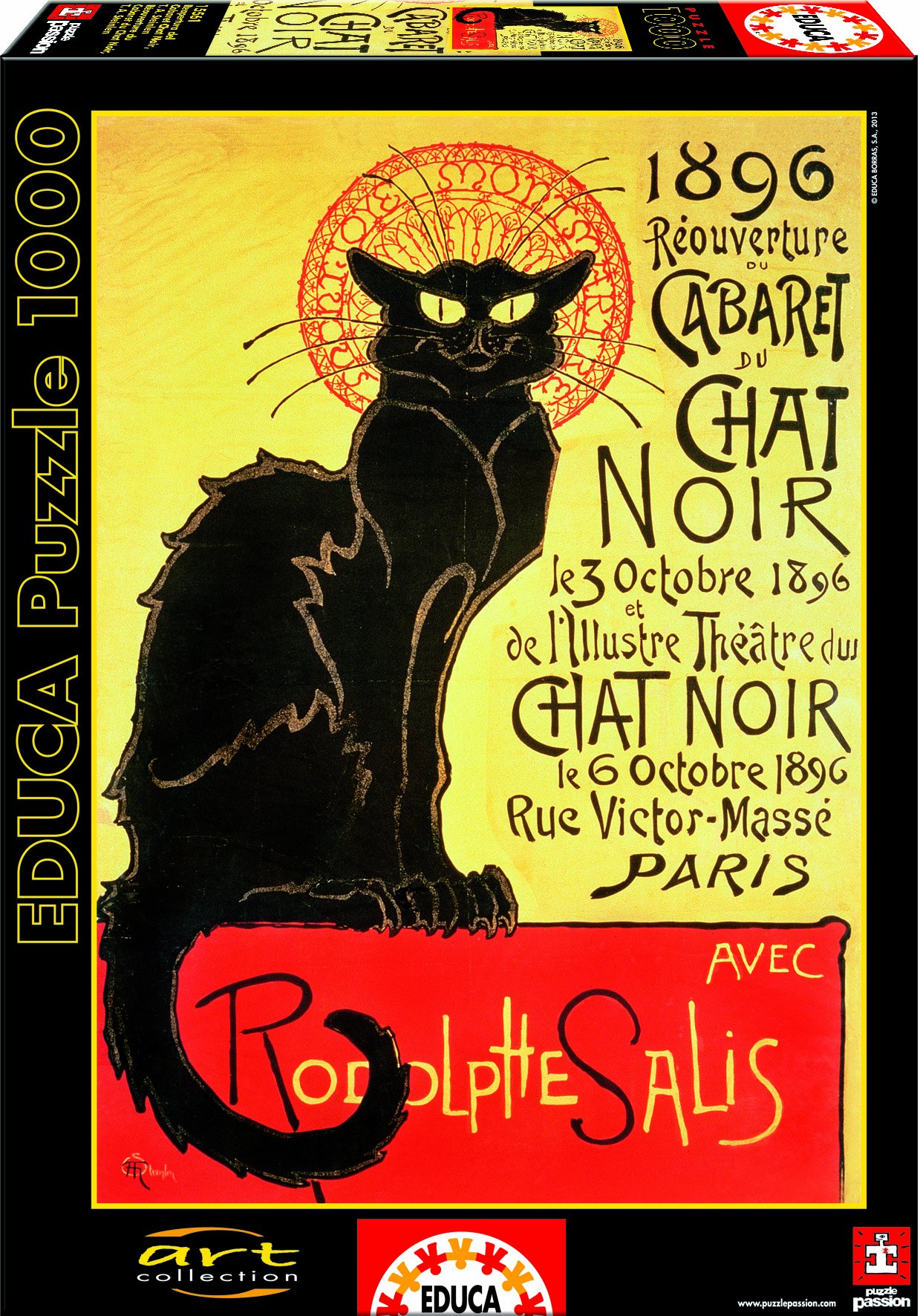 educa-15561-chat-noir-puzzle-1000-teile-steinlen image 1