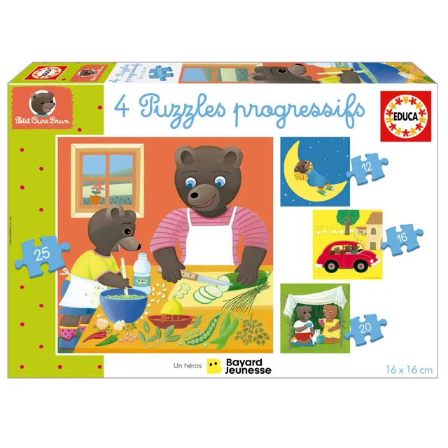 educa-19884-kleiner-braunb-r-kinderpuzzle-4er-set-12-25-teile image 1