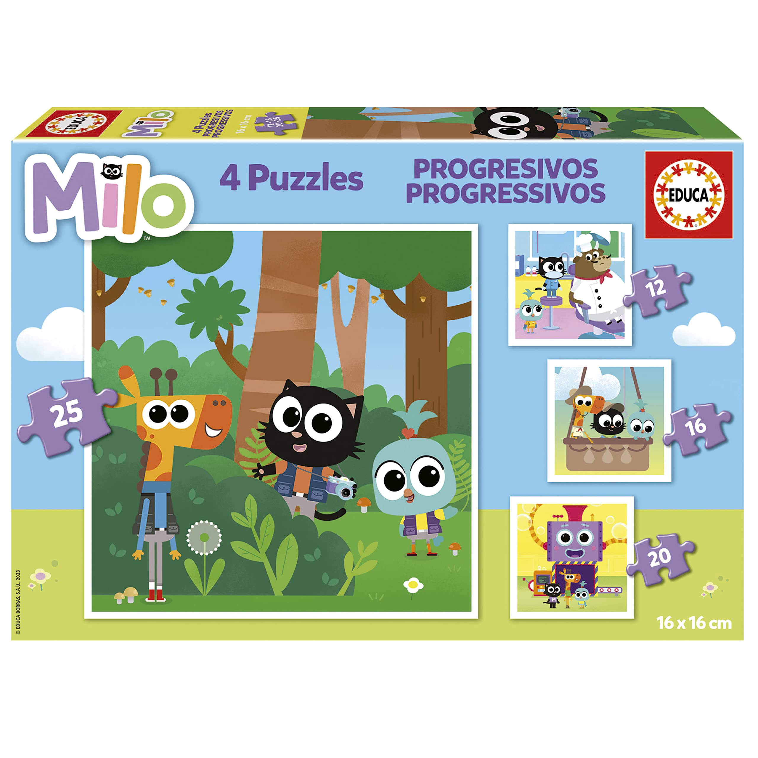 educa-milo-4in1-kinderpuzzle-12-16-20-25-teile-ab-3-jahre image 1