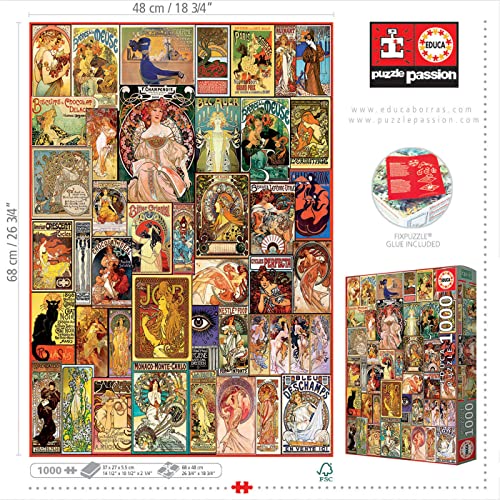 educa-jugendstil-collage-art-nouveau-puzzle-1000-teile-19258 image 8