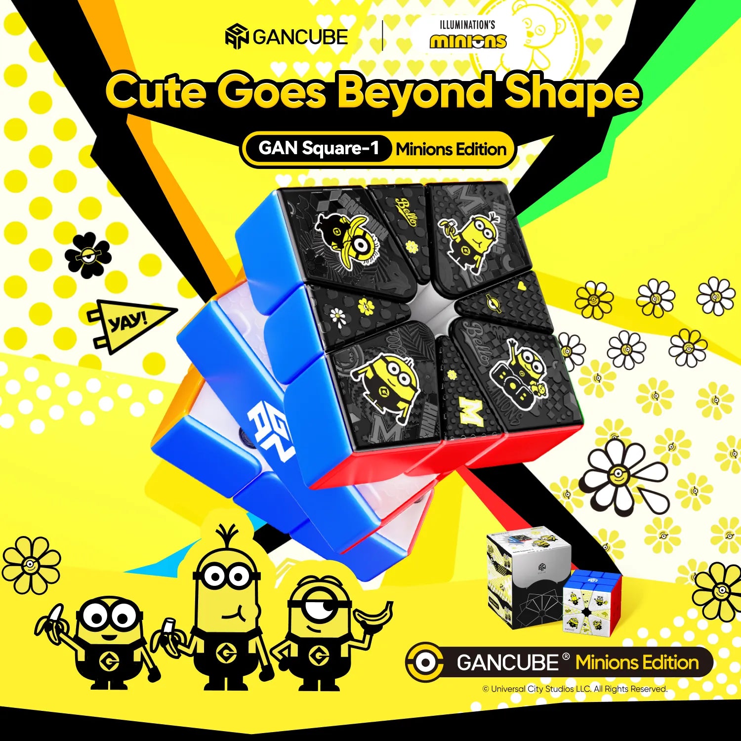 gan-square-1-minions-speedcube-matte-uv-coating-magnetisch image 2