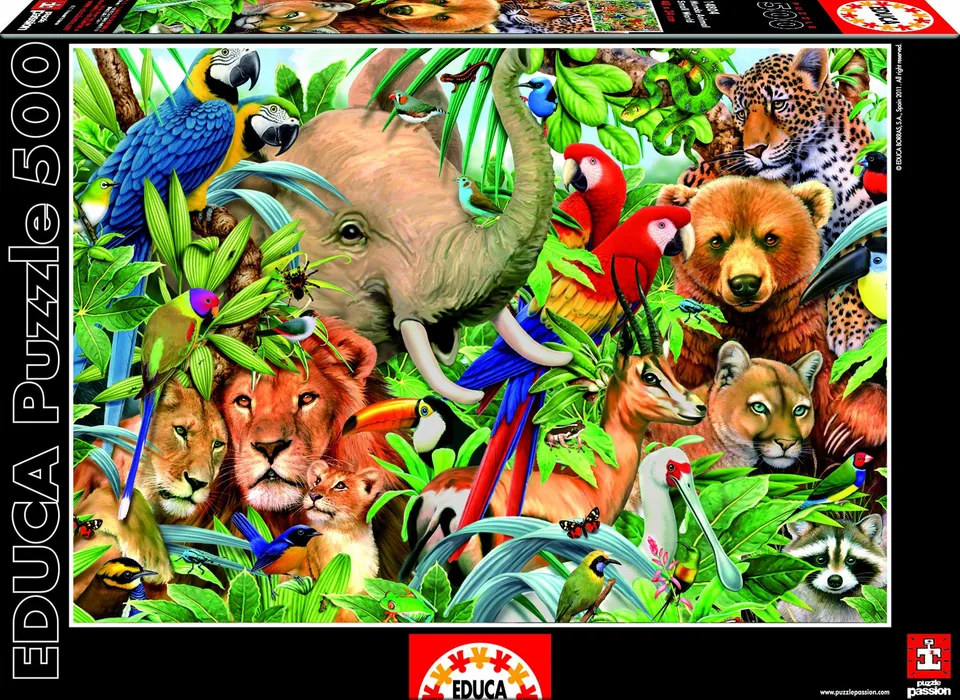 educa-14804-tierwelt-puzzle-500-teile-tiermotiv image 1