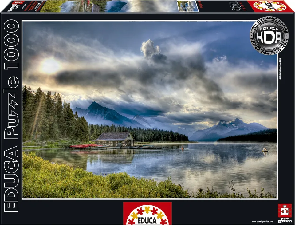 educa-15558-bootshaus-maligne-see-puzzle-1000-teile-kanada image 1