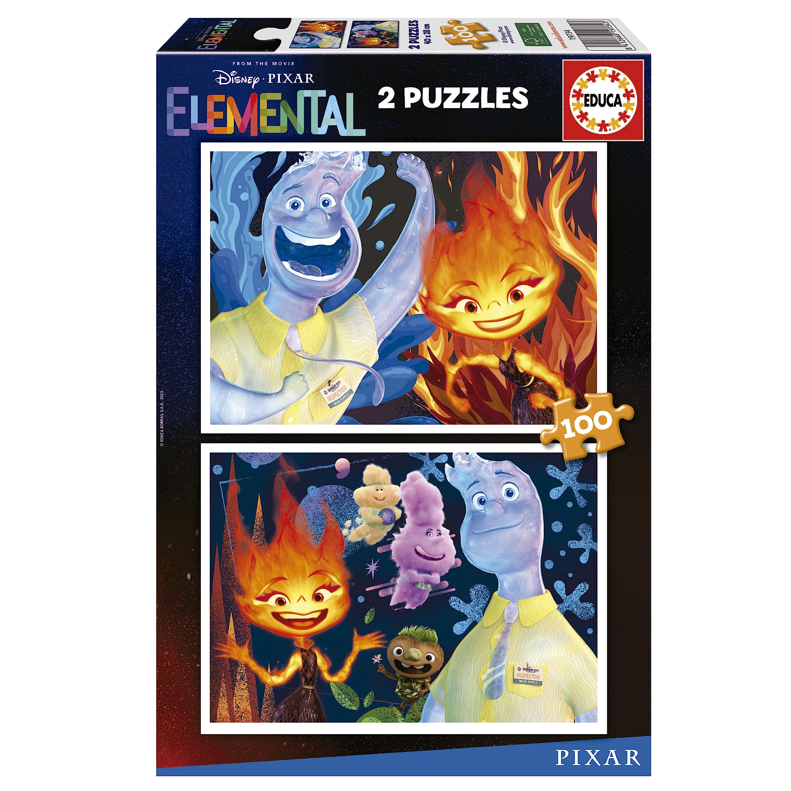 educa-19734-elemental-kinderpuzzle-2x100-disney-pixar image 1