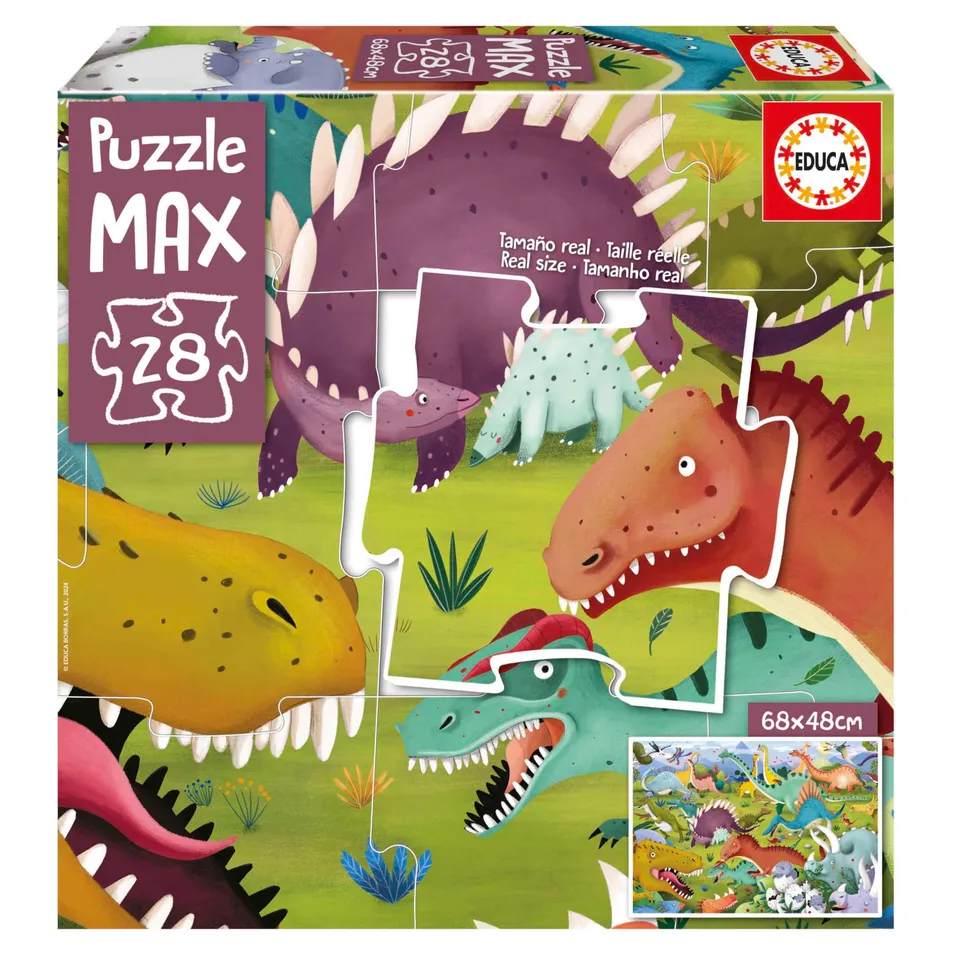 educa-puzzle-max-dinosaurier-kinderpuzzle-28-teile-xxl-ab-3-jahren image 1