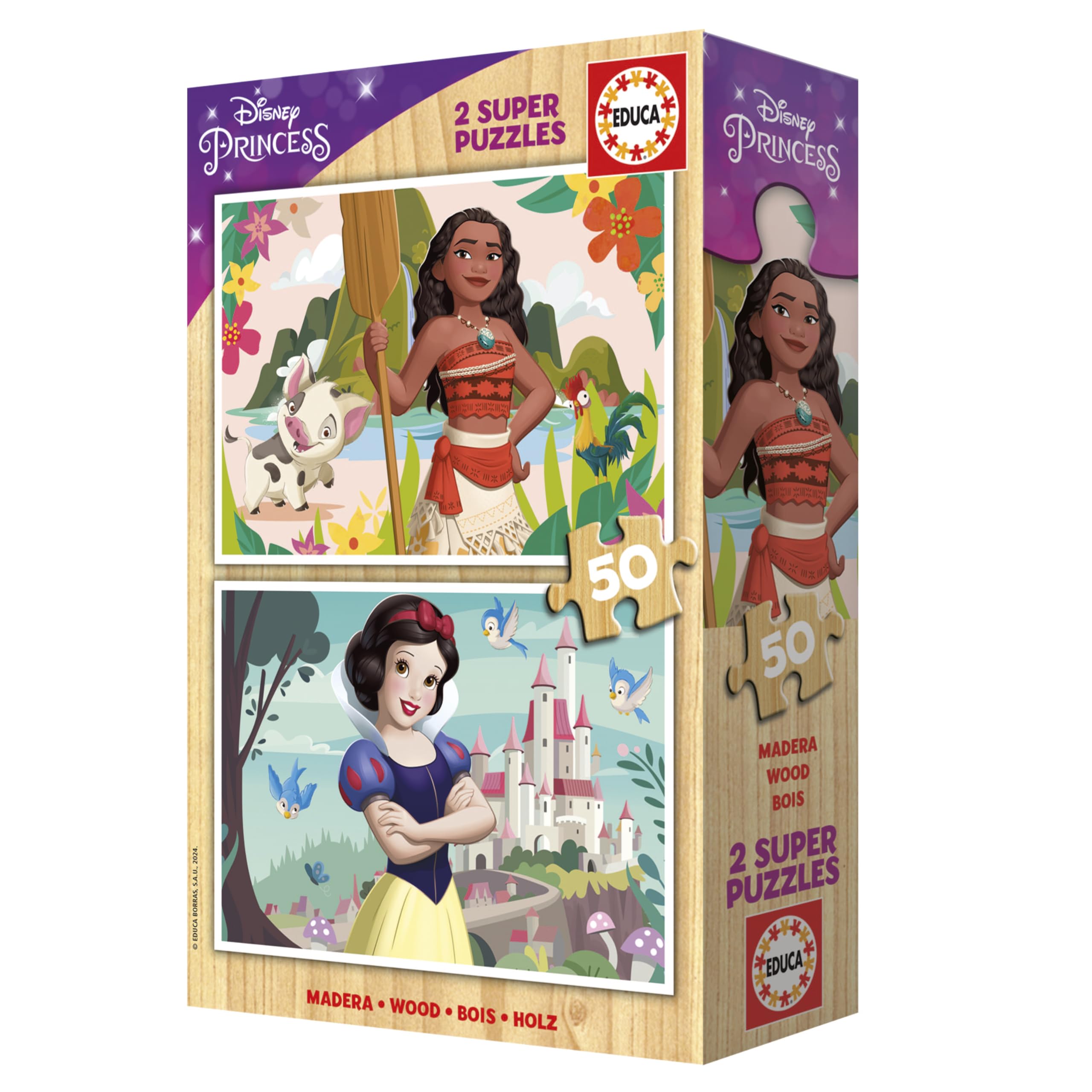 educa-disney-princess-19961-holzpuzzle-2x50-teile-ab-5-jahren image 3