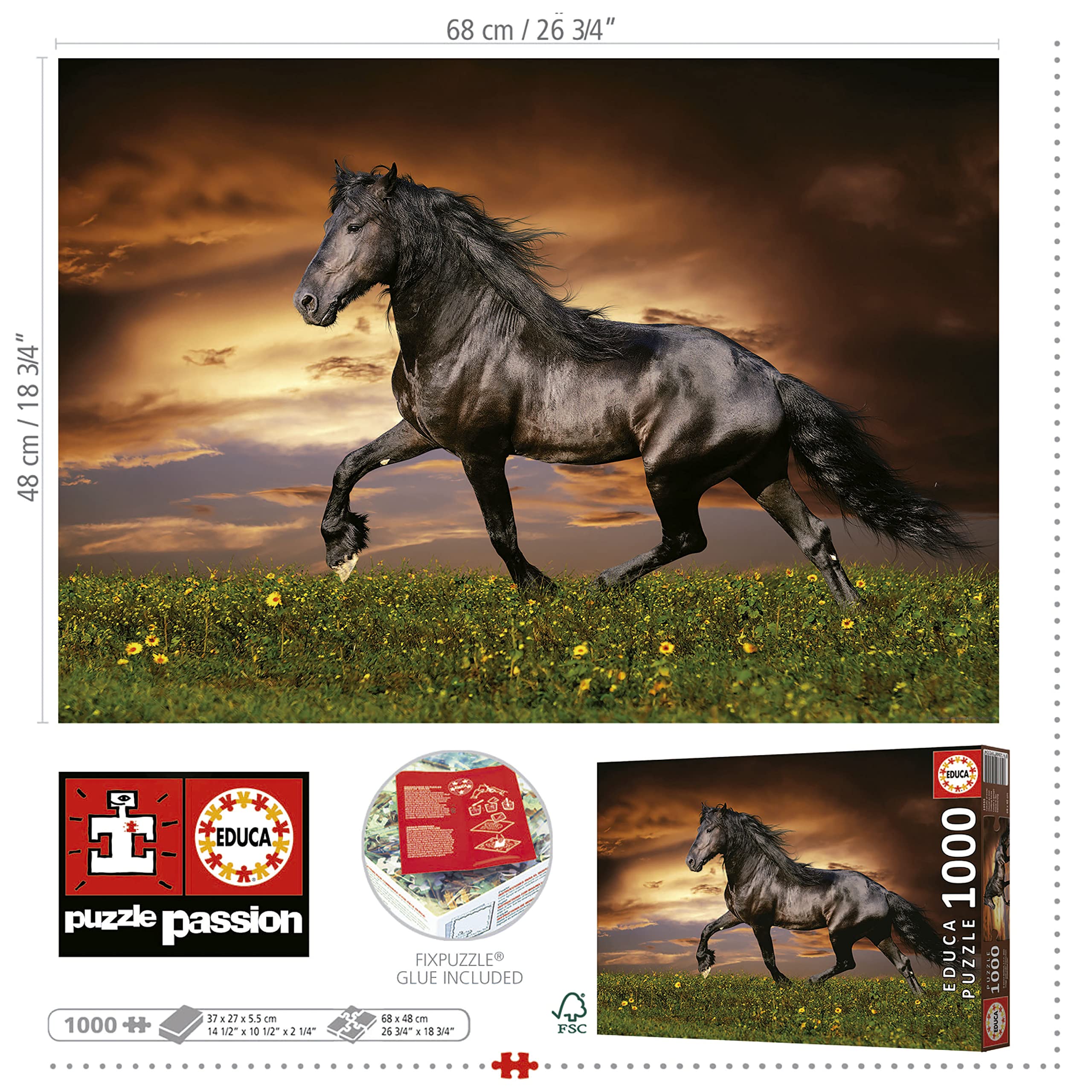 educa-friese-in-der-d-mmerung-19555-puzzle-1000-teile-pferd image 3