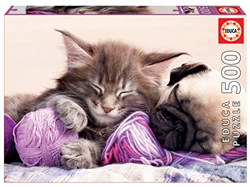 educa-beste-freunde-17644-puzzle-500-teile-katze-welpe-tiermotiv image 8