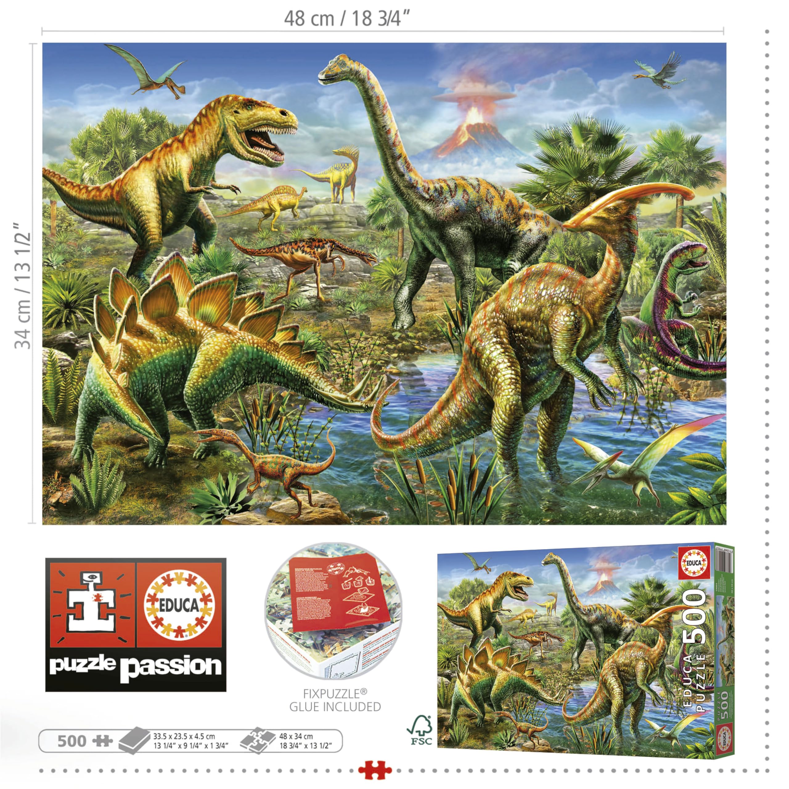 educa-jurassic-park-19903-puzzle-500-teile-48x34-cm-ab-11 image 3