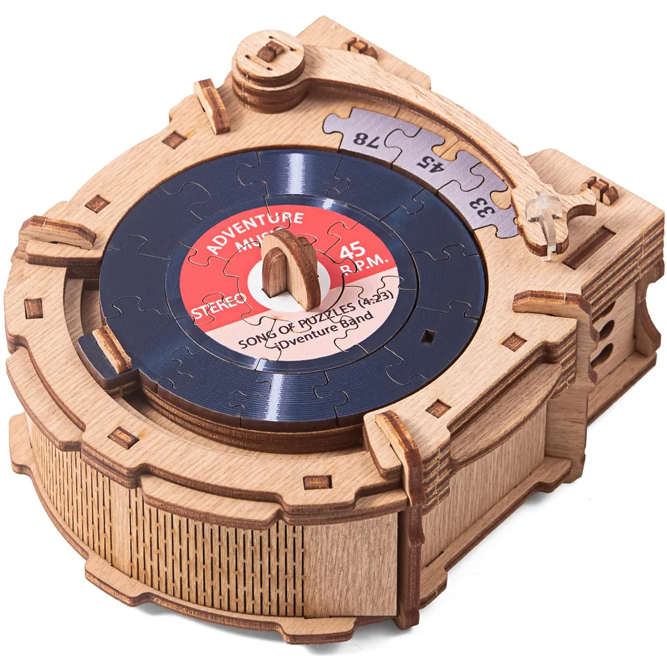 idventure-record-player-r-tselbox-holz-geldgeschenkbox image 1