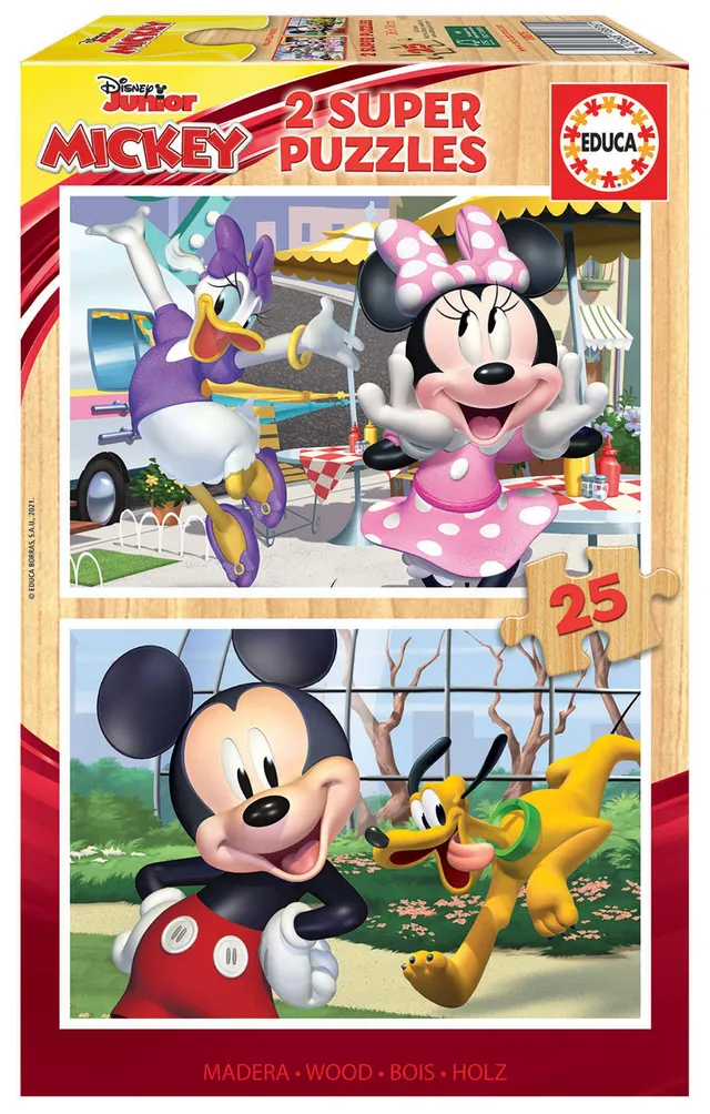 educa-18876-mickey-und-freunde-holzpuzzle-2x25-teile-disney image 1