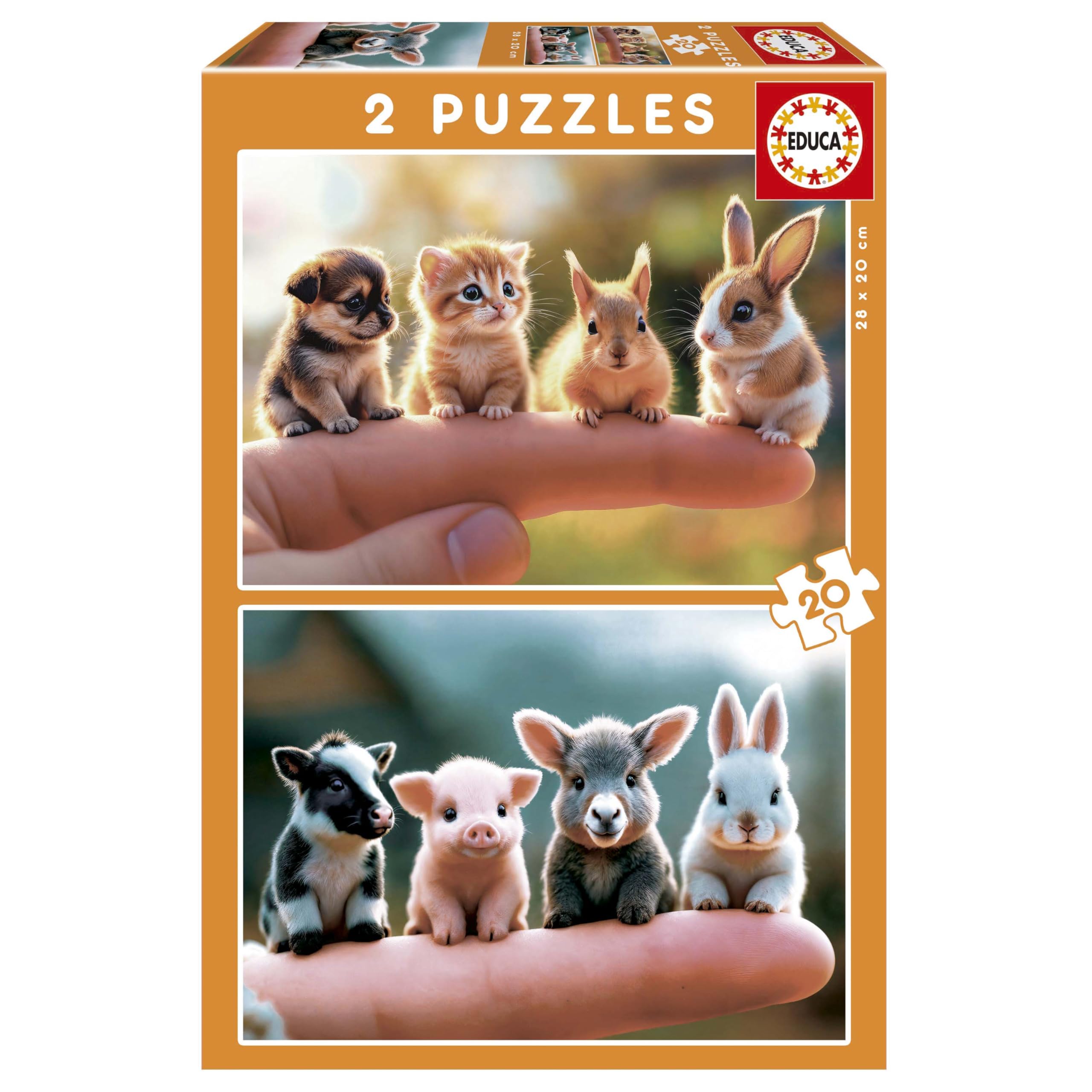 educa-tierbabys-kinderpuzzle-2x20-teile-20221-ab-4-jahren image 1
