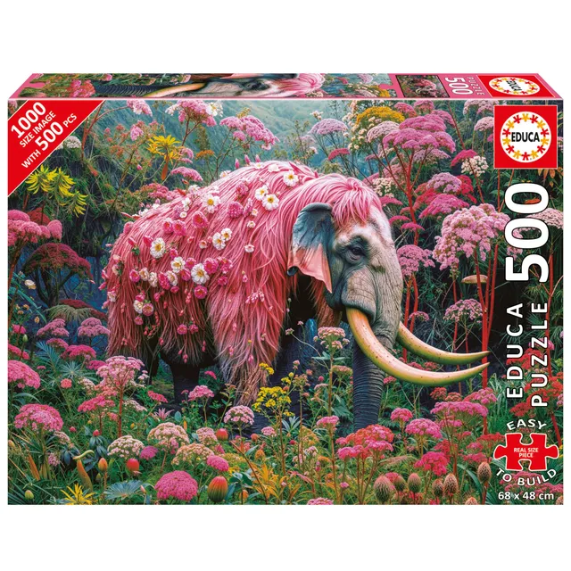 educa-20228-floraler-elefant-puzzle-500-teile-erwachsene image 1
