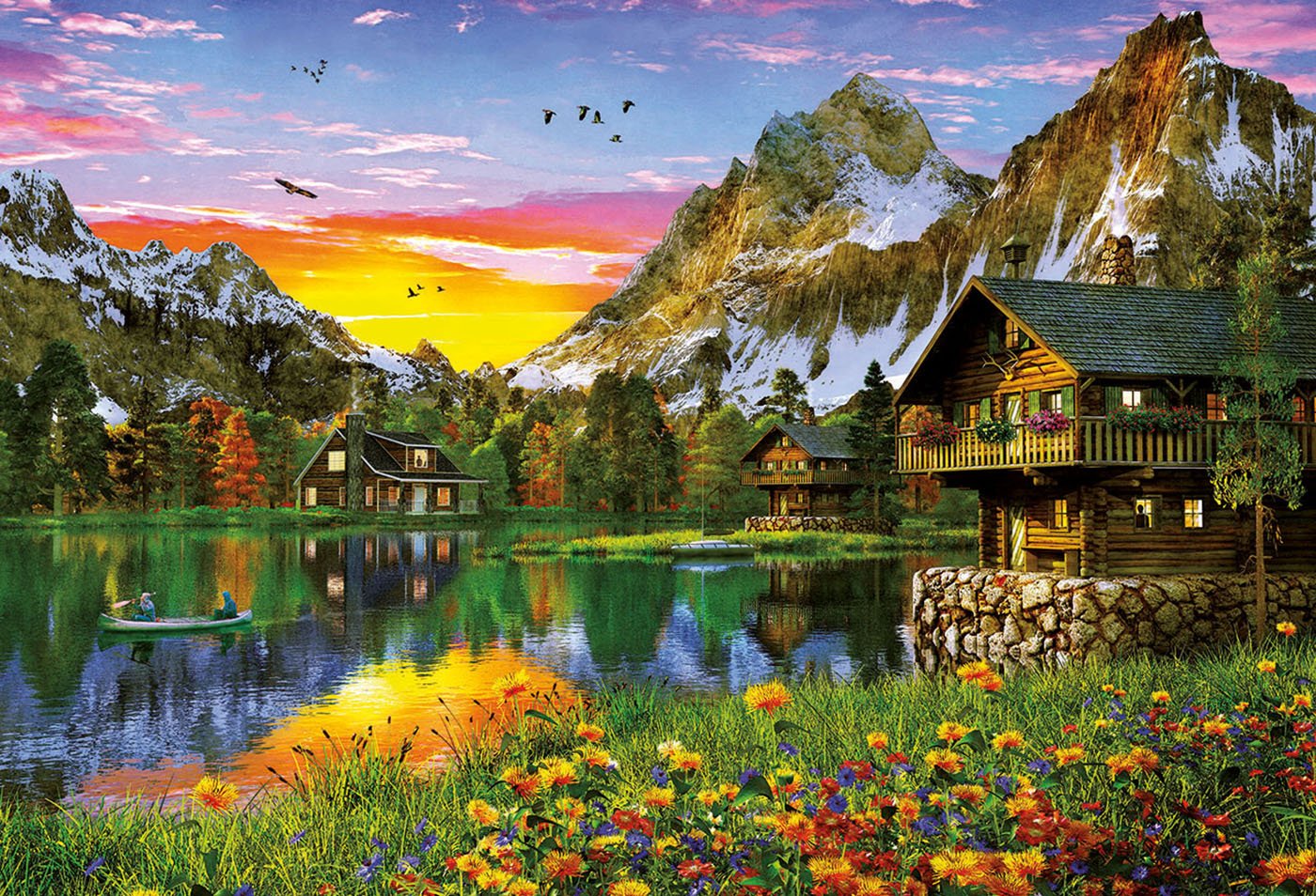 educa-17678-see-in-den-alpen-puzzle-5000-teile-abendstimmung image 2