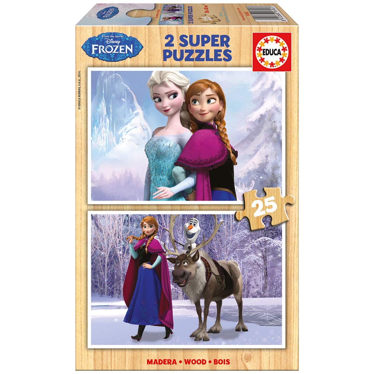 educa-frozen-holzpuzzle-eisk-nigin-2x25-teile image 1