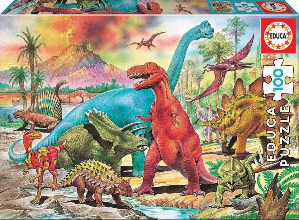 educa-kinderpuzzle-dinosaurier-100-teile-t-rex-ab-6-jahren image 1
