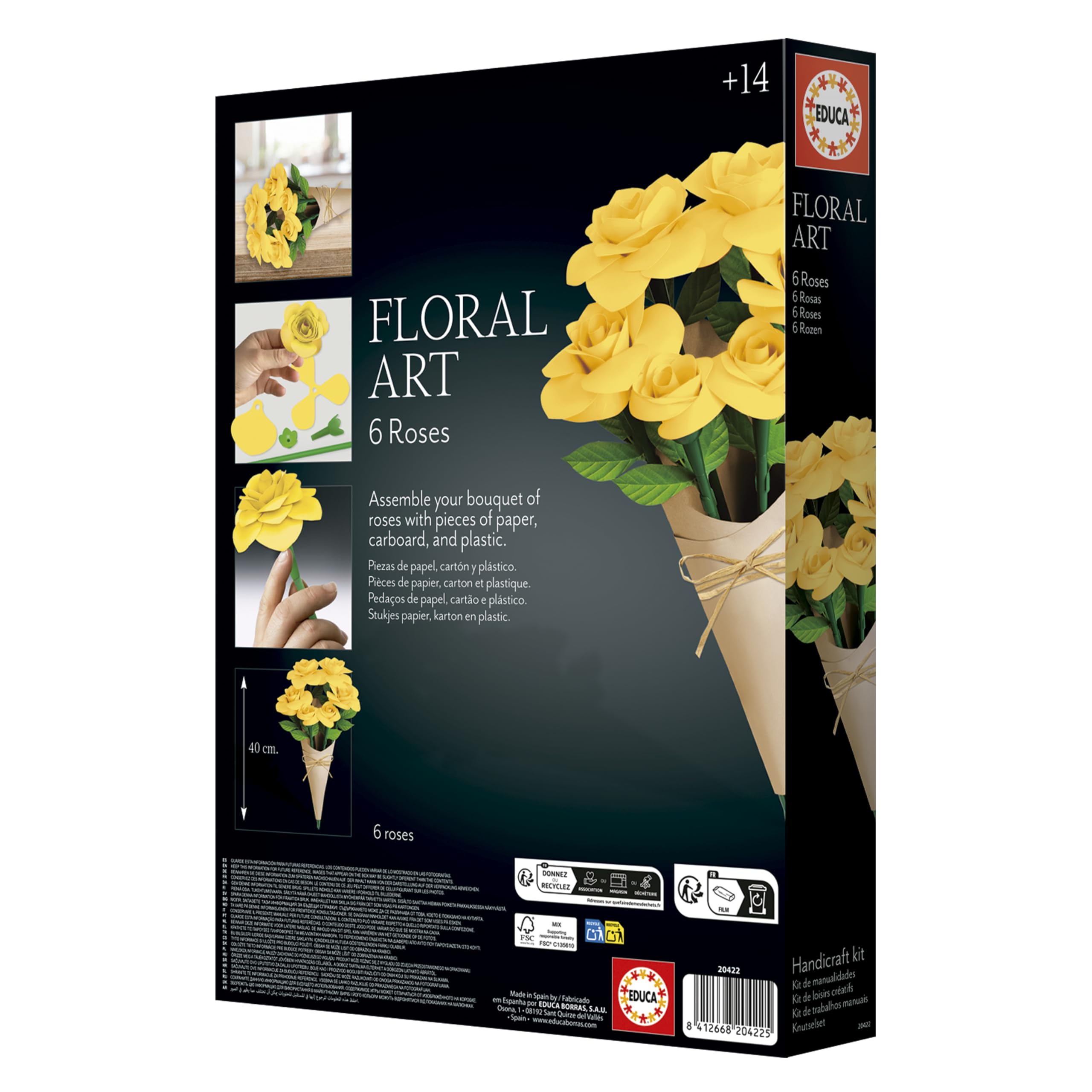 educa-floral-art-gelber-rosenstrau-papierrosen-bastelset image 2