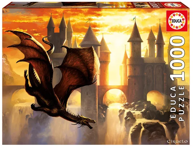 educa-17312-sunset-dragon-puzzle-1000-teile-drache-68x48-cm image 1