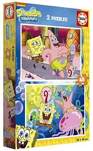 educa-spongebob-2x48-teile-kinderpuzzle-set-28x20-ab-3-jahren image 7