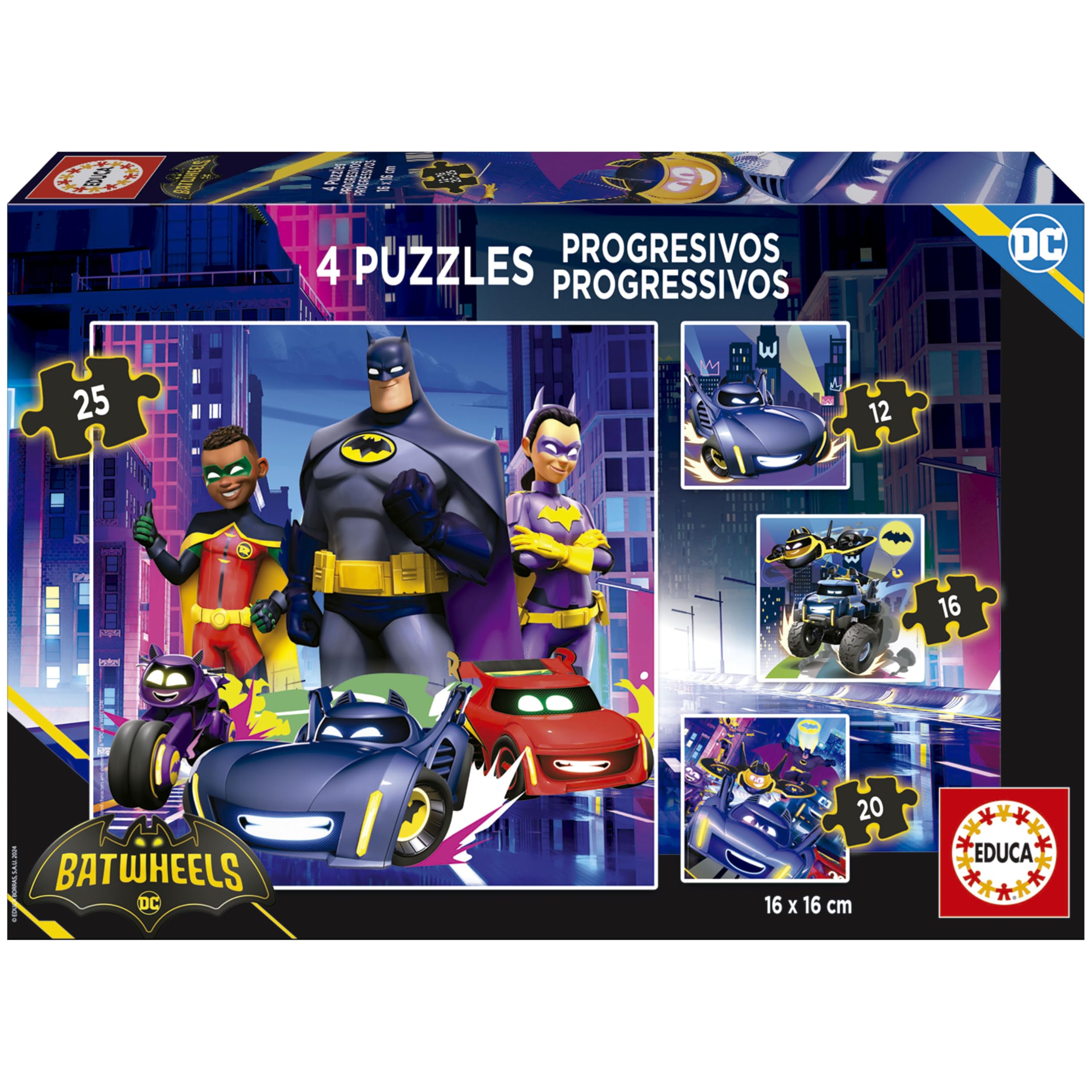 educa-batwheels-4er-kinderpuzzle-12-25-teile-ab-5-jahren image 1