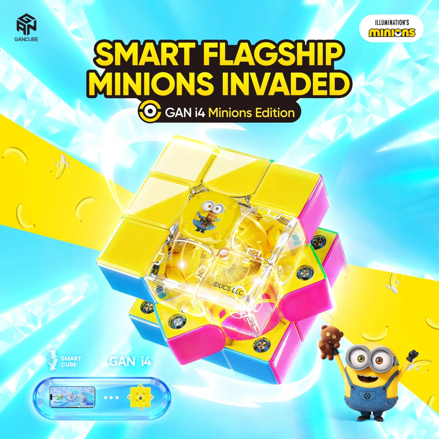 gan-i4-maglev-minions-smart-cube-3x3-uv-coated image 2