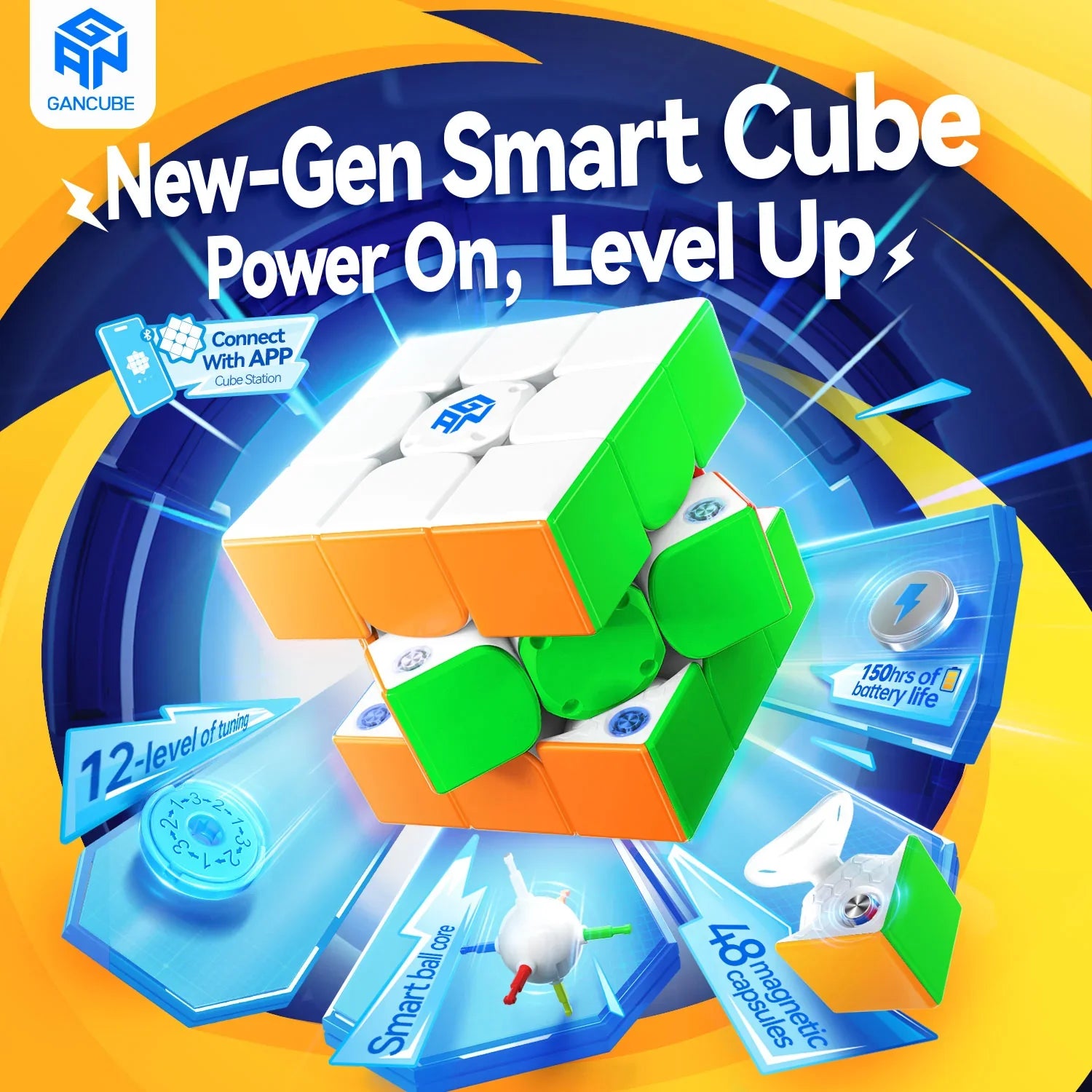 gan-356-i-carry-e-smart-cube-3x3-uv-coated image 2