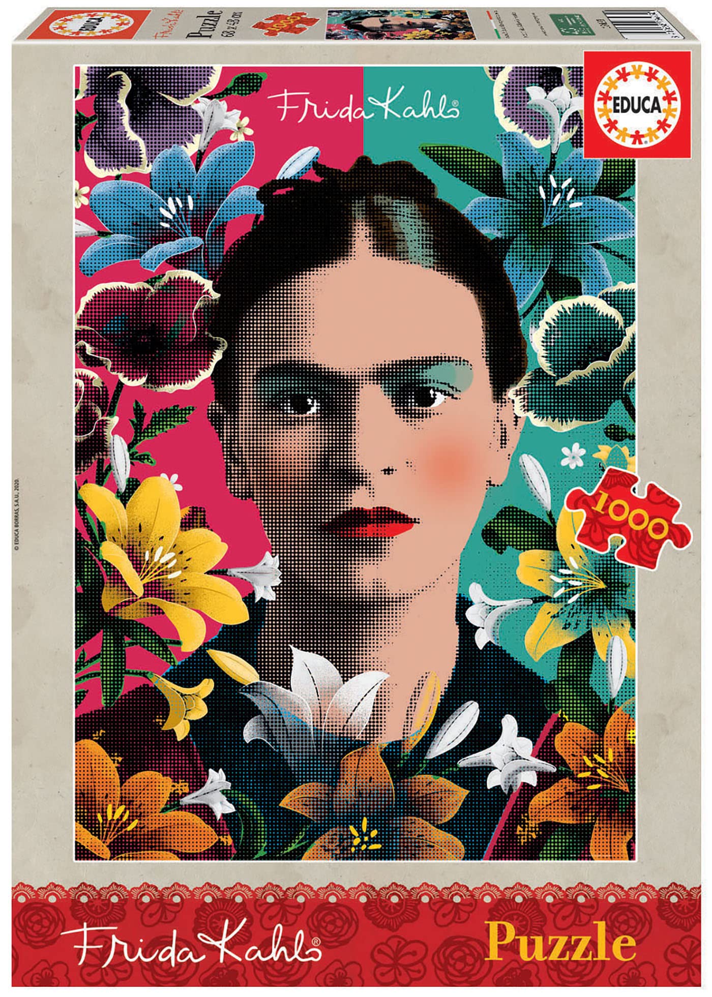 educa-18493-frida-kahlo-puzzle-1000-teile-kunst image 1
