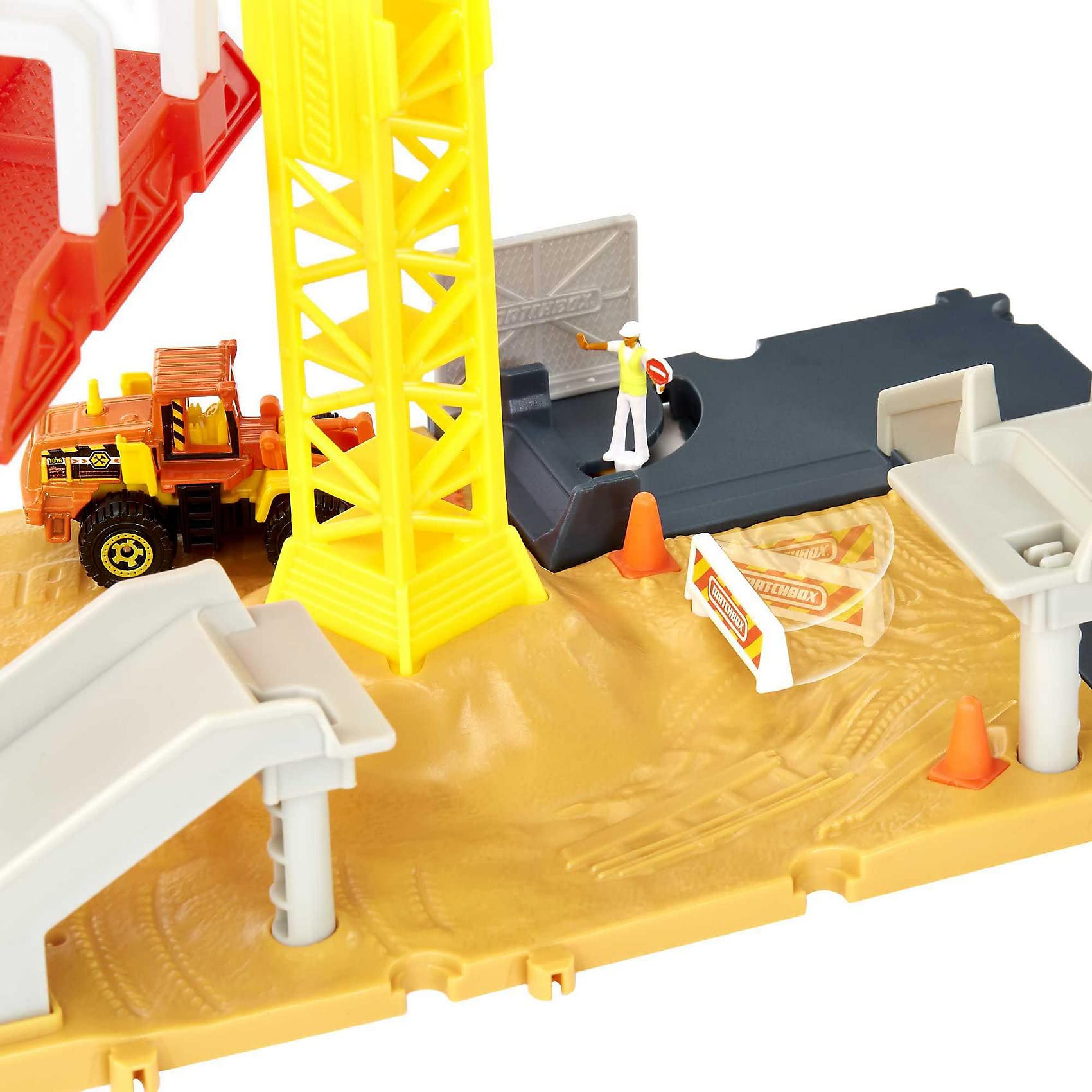 matchbox-action-drivers-hdl33-baustellen-spielset-mit-bulldozer image 2